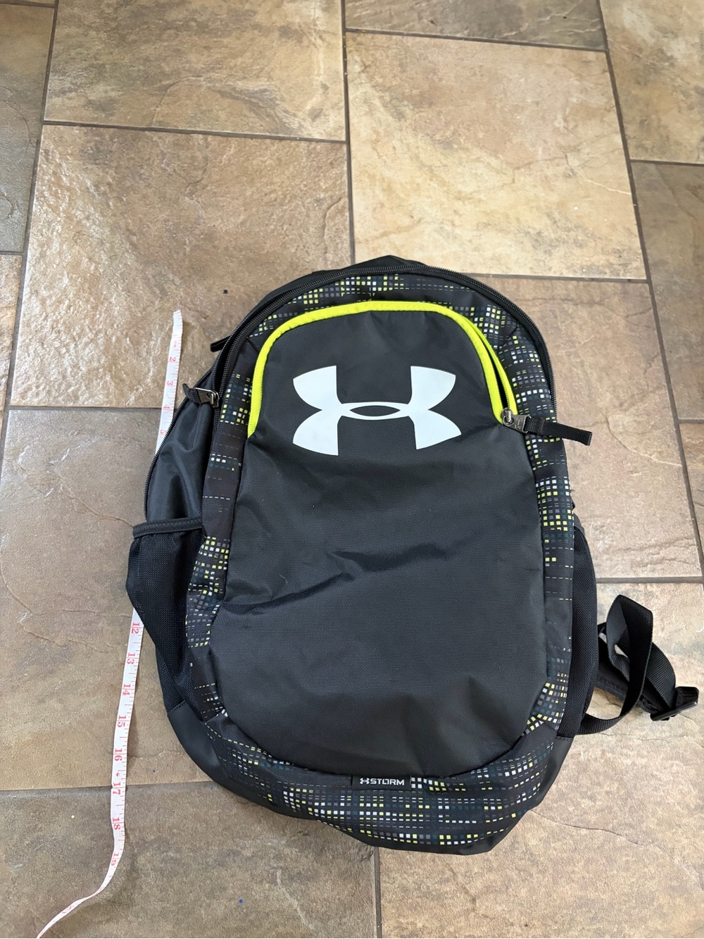 Under Armour Black Backpack with Neon Yellow Trim - Men's